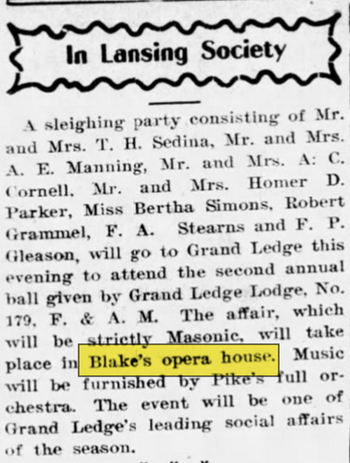 Blakes Opera House - Jan 23 1903 Article